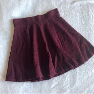 Burgundy Skater Skirt